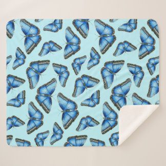Couverture Sherpa Papillon bleu Morpho