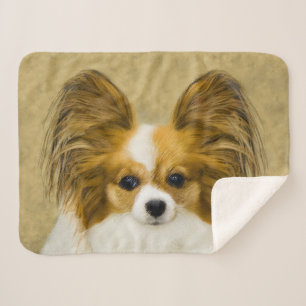 Couverture Sherpa Papillon (Hound Tri) Peinture - Art Chien original