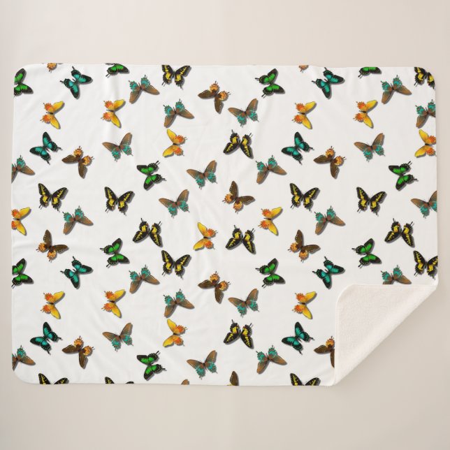 Couverture Sherpa Papillons (Devant (Horizontal))