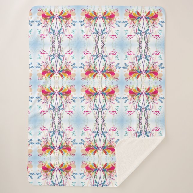 Couverture Sherpa Papillons Abstraits (Devant)