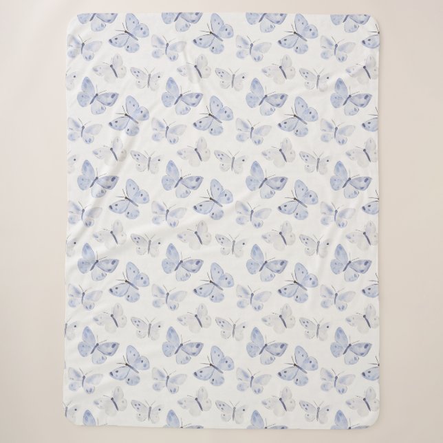 Couverture Sherpa Papillons blancs mauves (Devant)