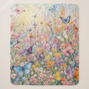 Couverture Sherpa Papillons du Paradis – Une Fleur Sauvage Colorée 