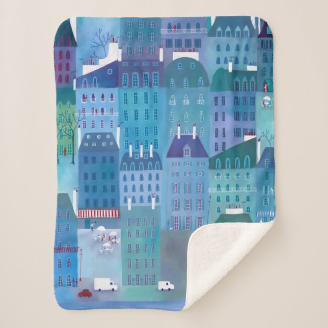 Couverture Sherpa Paris bleu (Devant)