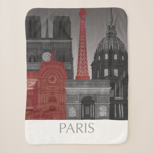 Couverture Sherpa Paris Elevages par nuit - Rouge (Devant)
