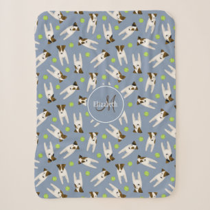 Couverture Sherpa Parson Jack Russells avec balles de tennis motif