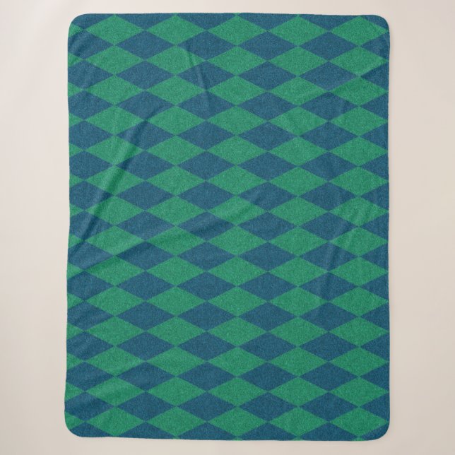 Couverture Sherpa Parties scintillant Diamant couleur océan (Devant)
