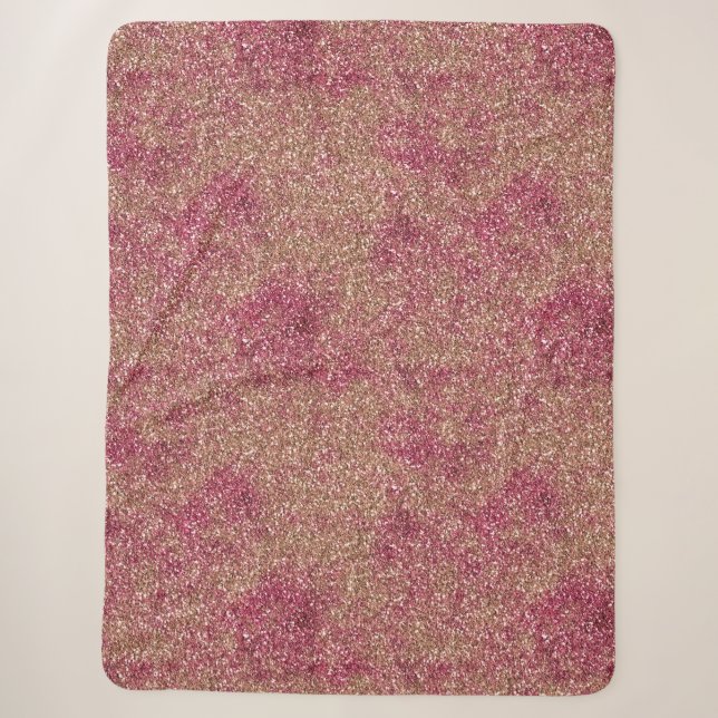 Couverture Sherpa Parties scintillant Ombre de bronze rose (Devant)