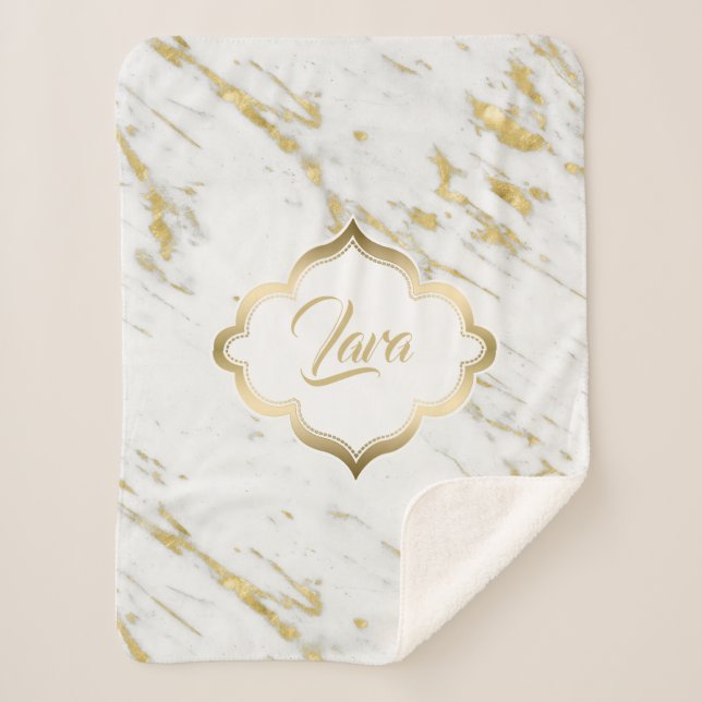 Couverture Sherpa Parties scintillant or tacheté (Devant)