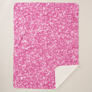 Couverture Sherpa Parties scintillant Pastel Pink Faux Imprimer