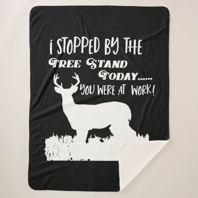 Couverture Sherpa Passe-temps noir et blanc de cerfs communs (Devant)