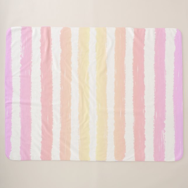 Couverture Sherpa Pastel Aquarelle Grandes Pink Purple (Devant (Horizontal))