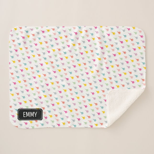 Couverture Sherpa Pastel F-15E Strike Eagle Fighter Jet Personnalisé (Devant (Horizontal))