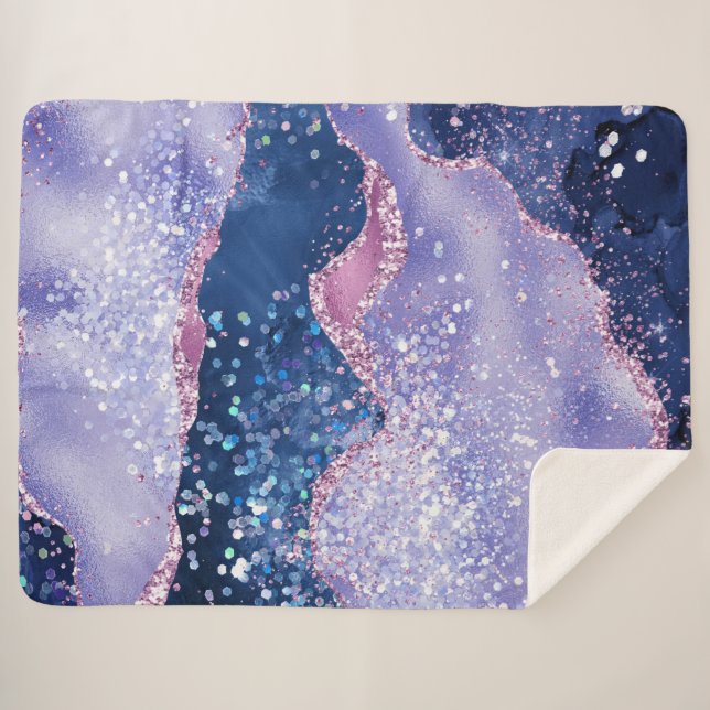 Couverture Sherpa *~* Pastel LAVENDER Agate Holo PARTIES SCINTILLANT (Devant (Horizontal))