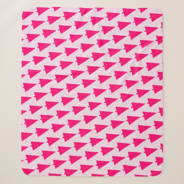 Couverture Sherpa Pastel Pink sapin de Noël Sherpa Blanket (Devant)