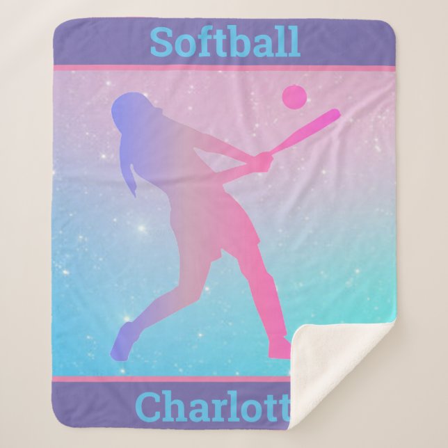 Couverture Sherpa Pastel Softball Sherpa Blanket (Devant)