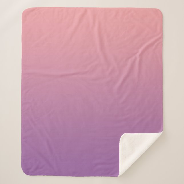 Couverture Sherpa Pastel Sunset rose violet ombre dégradé (Devant)