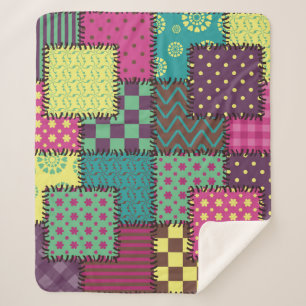 Couverture Sherpa Patchwork : Arrière - plan Motif divers