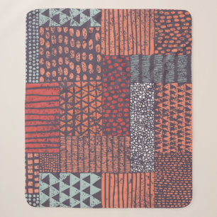 Couverture Sherpa Patchwork bohémien : conception sans couture dessi