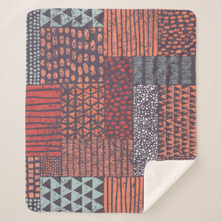 Couverture Sherpa Patchwork bohémien : conception sans couture dessi