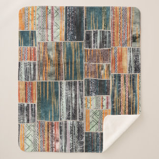 Couverture Sherpa Patchwork collage mixage, surface composée motif i