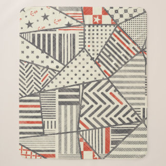 Couverture Sherpa Patchwork rétro : Conception géométrique Abstraite