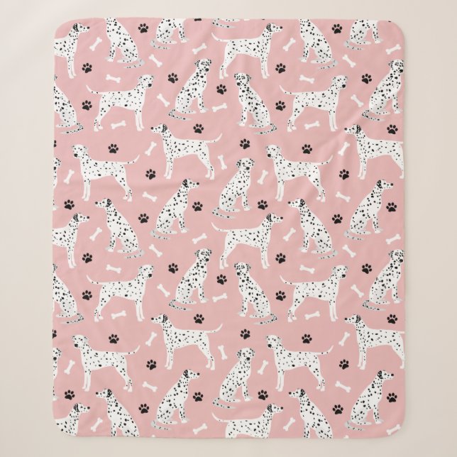 Couverture Sherpa Pâtes et os dalmatiens Sherpa Blanket (Devant)