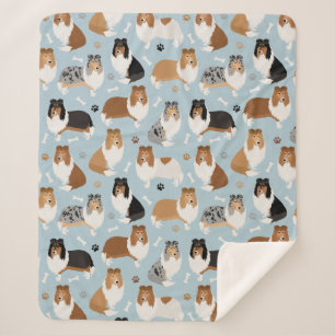 Couverture Sherpa Pâtes et os de collie rugueux