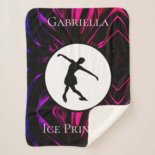 Couverture Sherpa Patinage artistique "Princesse de glace" Personnal (Devant)