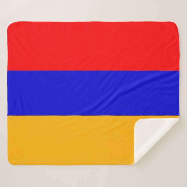 Couverture Sherpa Patriotique Sherpa Blanket avec drapeau d'Arménie (Devant (Horizontal))