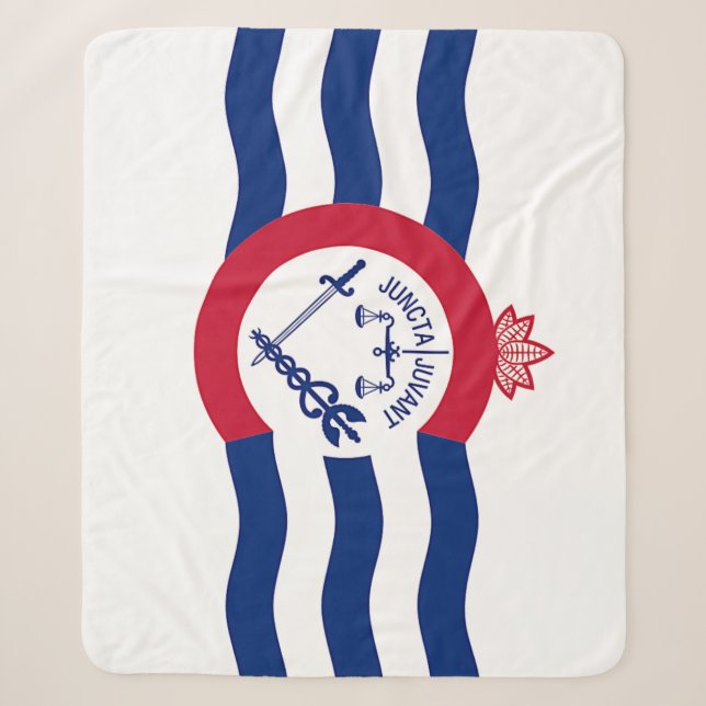 Couverture Sherpa Patriotique Sherpa Blanket avec drapeau de Cincinn (Devant)