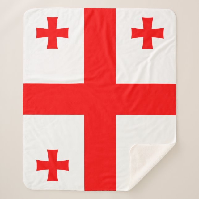 Couverture Sherpa Patriotique Sherpa Blanket avec drapeau de la Géor (Devant)