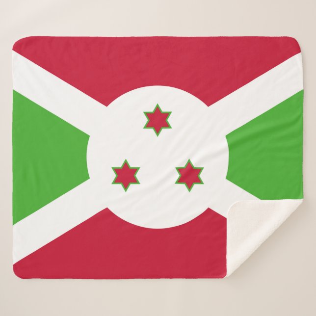 Couverture Sherpa Patriotique Sherpa Blanket avec drapeau du Burundi (Devant (Horizontal))