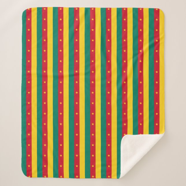 Couverture Sherpa Patriotique Sherpa Blanket avec drapeau du Camerou (Devant)