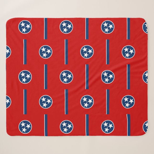 Couverture Sherpa Patriotique Sherpa Blanket avec drapeau du Tenness (Devant (Horizontal))
