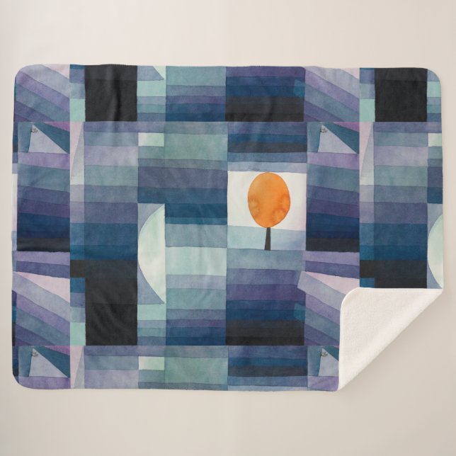 Couverture Sherpa Paul Klee Abstrait Tree Blue Peinture (Devant (Horizontal))