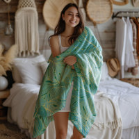 Paume vert et or feuille motif