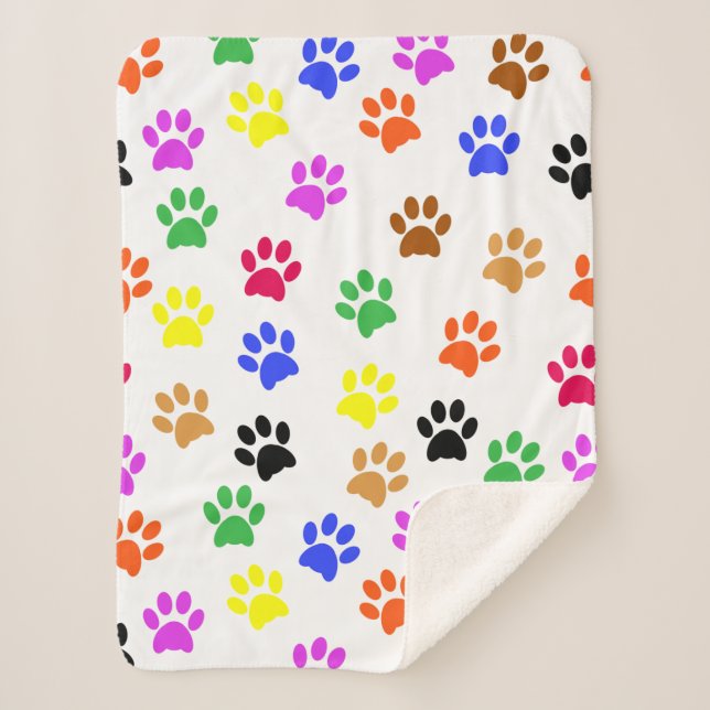 Couverture Sherpa Paws colorés (Devant)