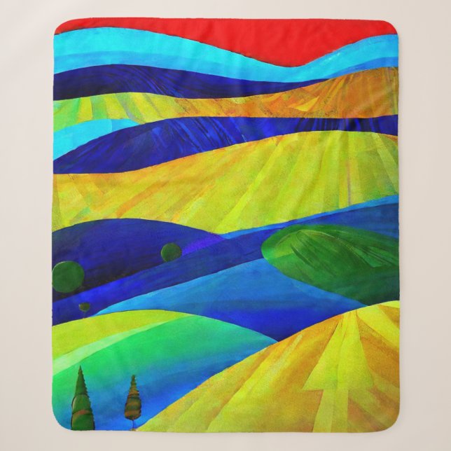 Couverture Sherpa Paysage de Rainbow Imaginaire Hills (Devant)
