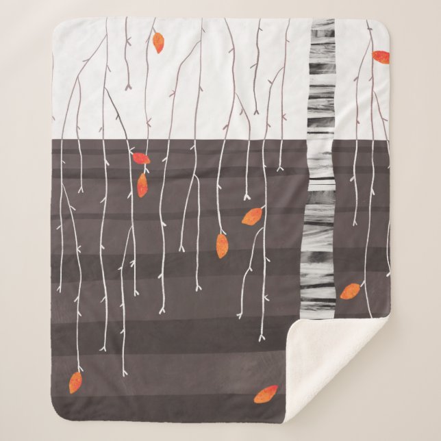 Couverture Sherpa Paysage d'hiver Art Arbre (Devant)