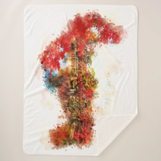 Couverture Sherpa Paysage Japonais