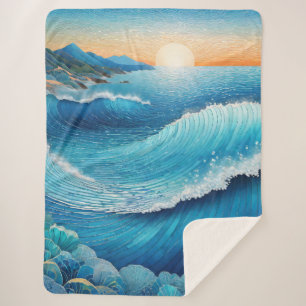 Couverture Sherpa Paysage marin de Fantasia Waters