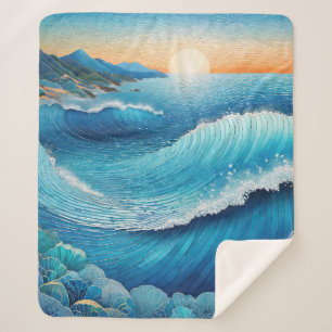 Couverture Sherpa Paysage marin de Fantasia Waters