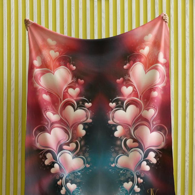 Couverture Sherpa Paysage romantique et psychédélique (Heartscape Romantic and Psychedelic Sherpa Blanket
)