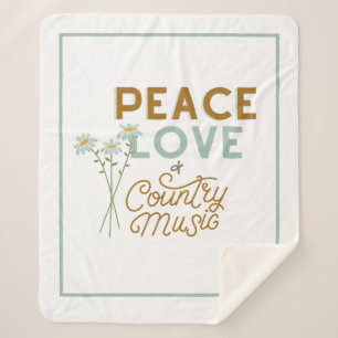 Couverture Sherpa Peace Love et Country Music