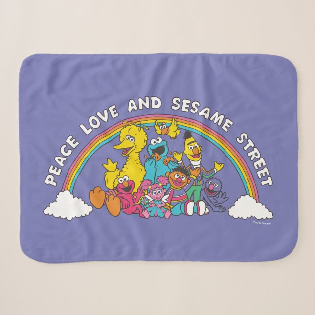 Couverture Sherpa Peace, Love et Sesame Street (Devant (Horizontal))
