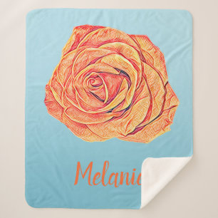 Couverture Sherpa Peachy Tangerine Rose