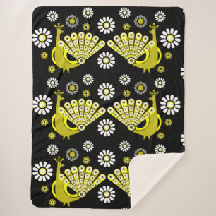 Couverture Sherpa Peacock Bird Art graphique