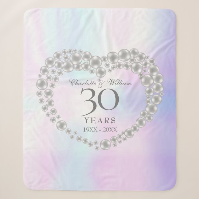 Couverture Sherpa Pearl 30e Mariage Anniversaire Chic Elegant (Devant)