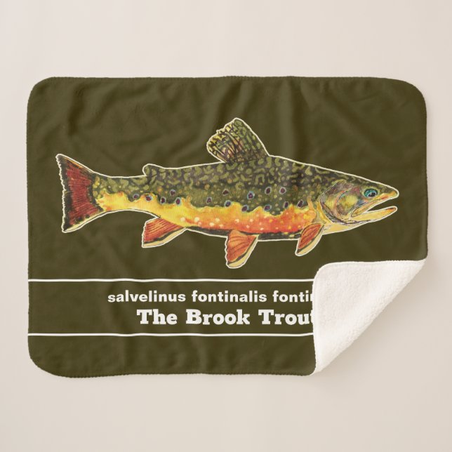 Couverture Sherpa Pêche à la mouche pour un Brookie - Pêcheur de tru (Devant (Horizontal))