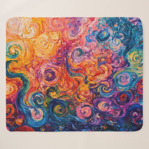 Couverture Sherpa Peinture à l'huile de tourbillons psychédélique